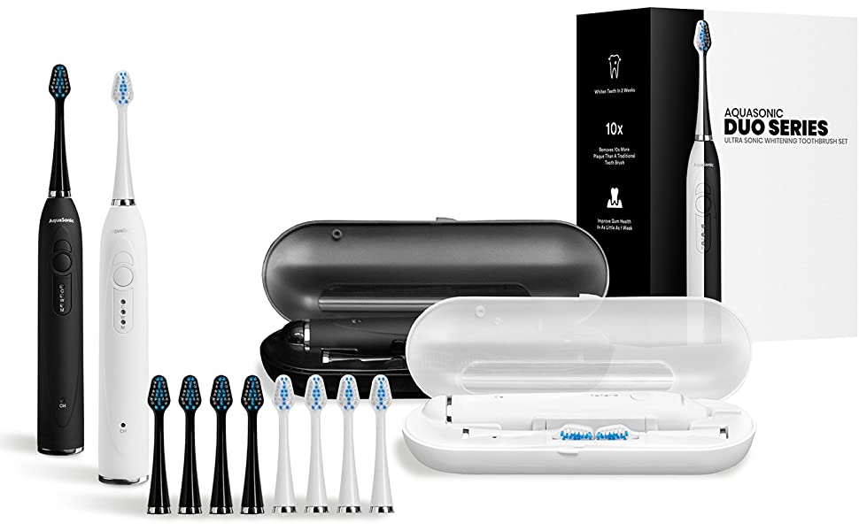 AquaSonic Duo Dual Handle Ultra Whitening Electric Toothbrush